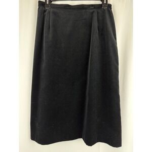 Tan‎ Jay Vintage Y2K Velvet Skirt Midi Pencil Career Made in USA Black Size 12